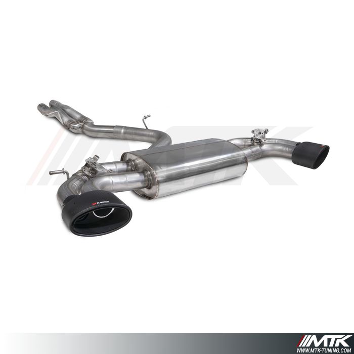 Catback avec tube intermédiaire et emplacement pour les valves Audi RS3 berline 8V inclu modeles avec FAP